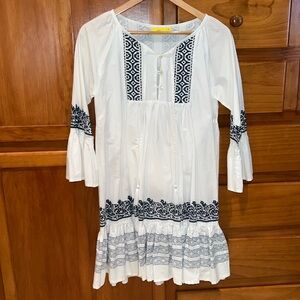 Roller Rabbit White and Blue Dress Size XS